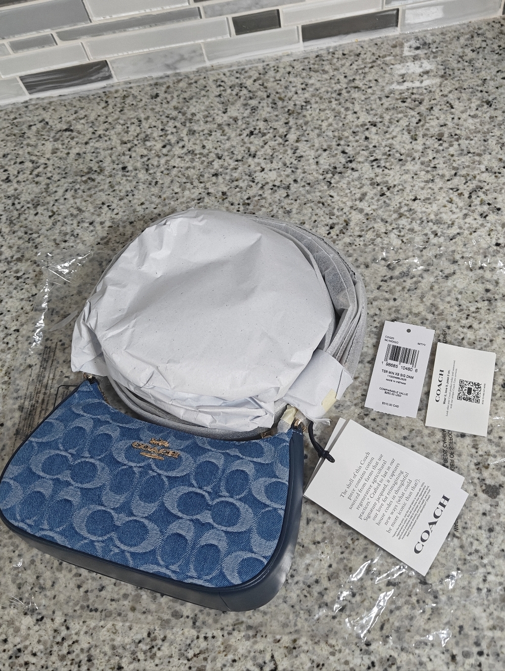 Coach Teri Mini Crossbody Bag In Signature Denim - Picture 7 of 16